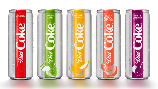 Canettes Coca light aromatisées